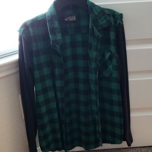 green plaid jacket